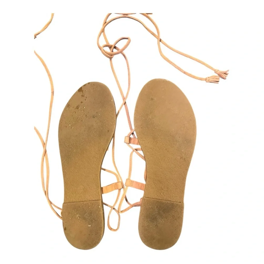 Madewell The Boardwalk Lace-Up Sandal in Leather Size 8